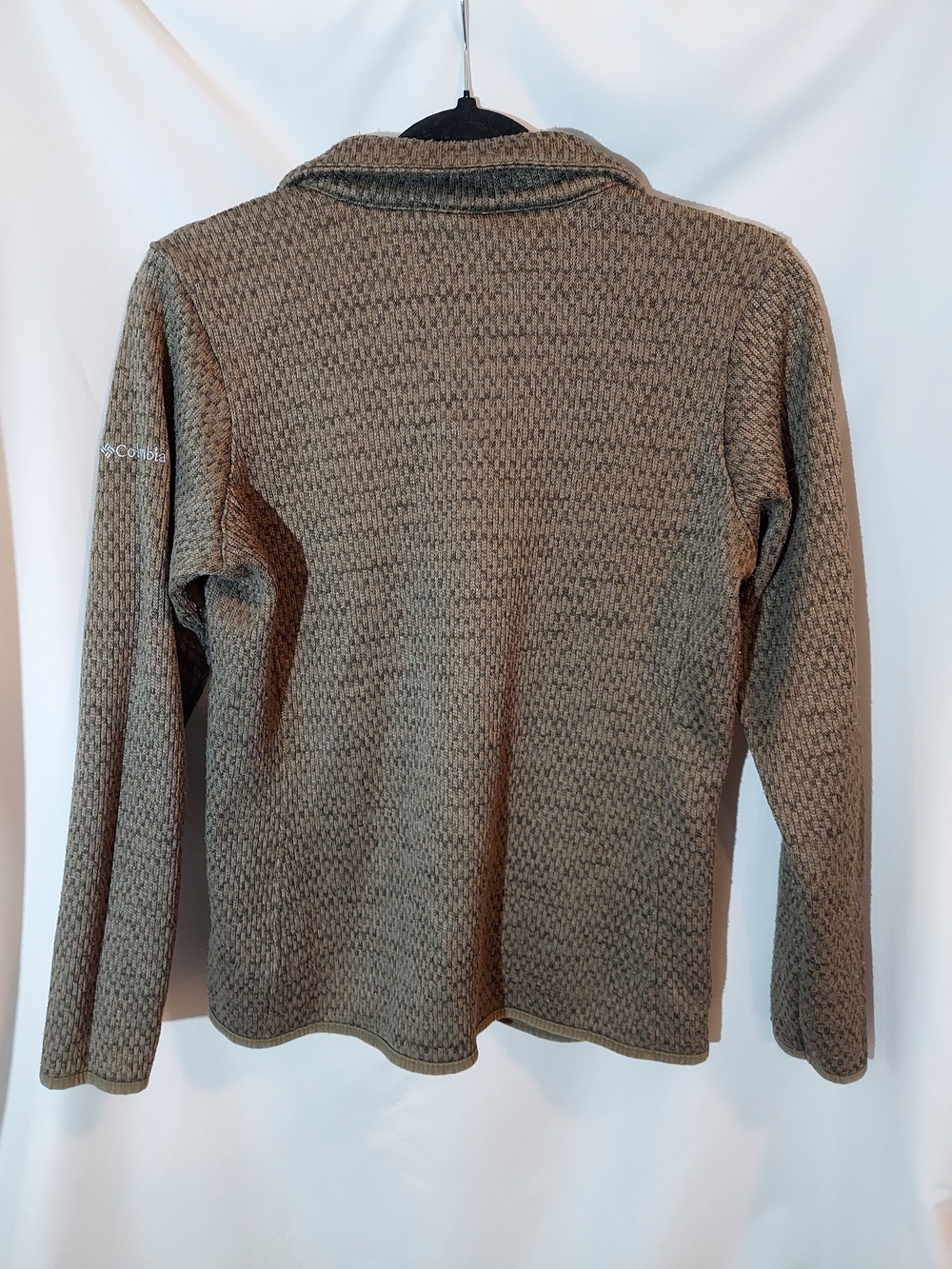 Columbia Women's Textured Waffle Full Zip Sweater Fleece Jacket Green M - Picture 2 of 8